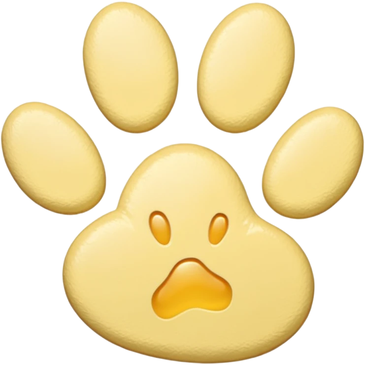 a pastel yellow pawprint emoji