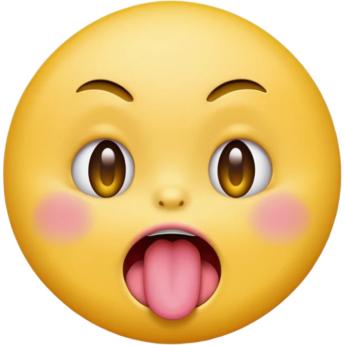 original emoji look yellow circle with winkey face tongue out and cringey emoji