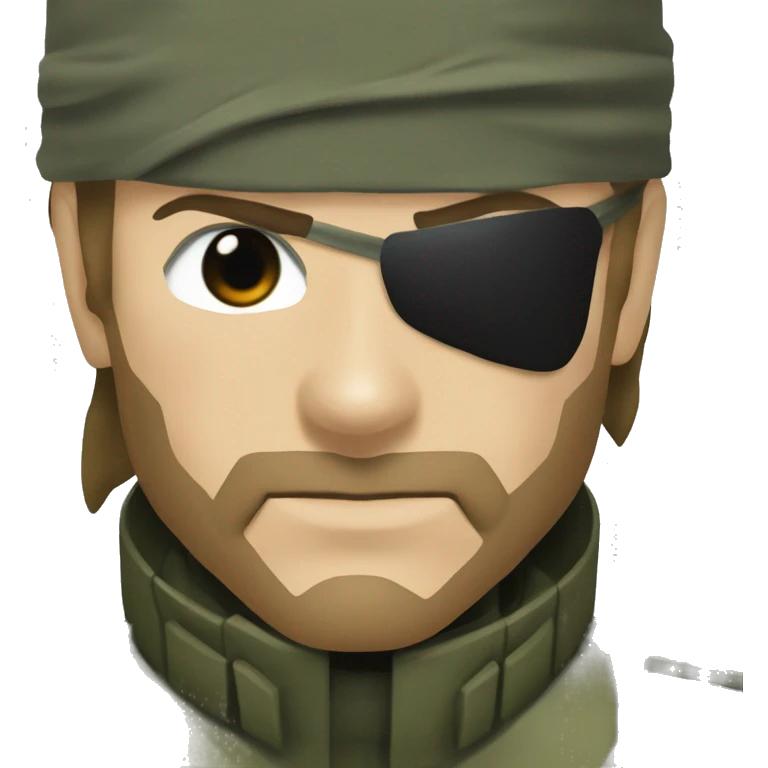 Solid snake from metal gear solid 3 as big boss with brown her and and an eyepatch  emoji
