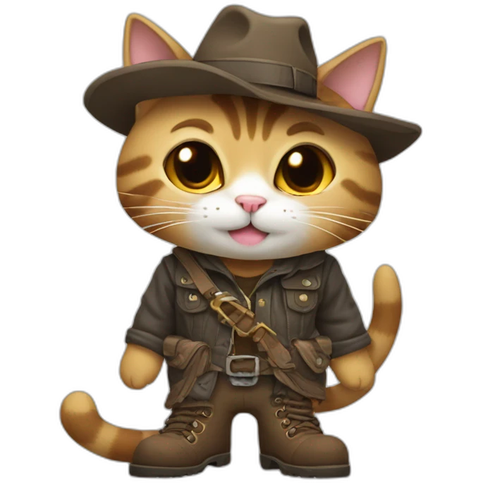 Gato con botas y ametralladora emoji