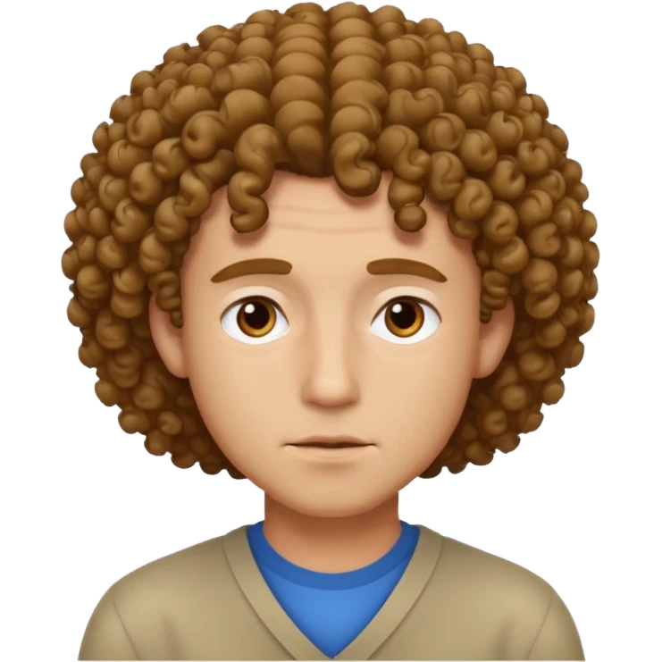 Silence emoji with curly hair man emoji