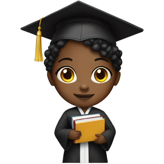 Black girl holding a degree emoji