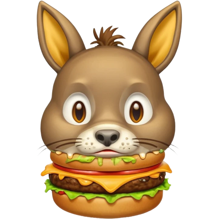 shit dripping of  donkey cat eating hamburgers emoji