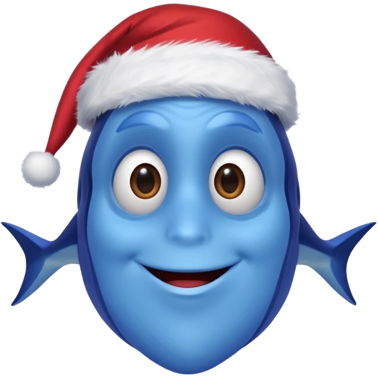Dory wearing a Santa suit emoji