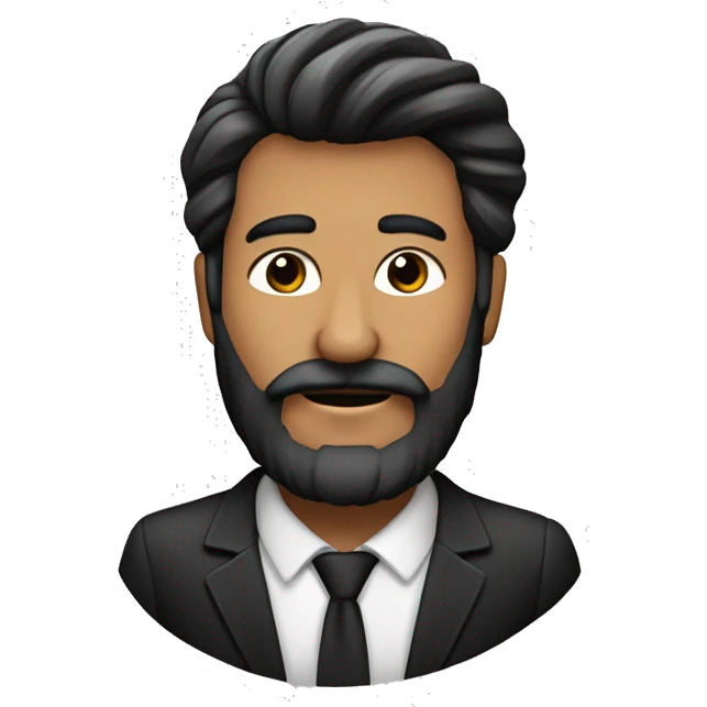 señor moreno con cabello mmedi chino negro  barba negra  emoji