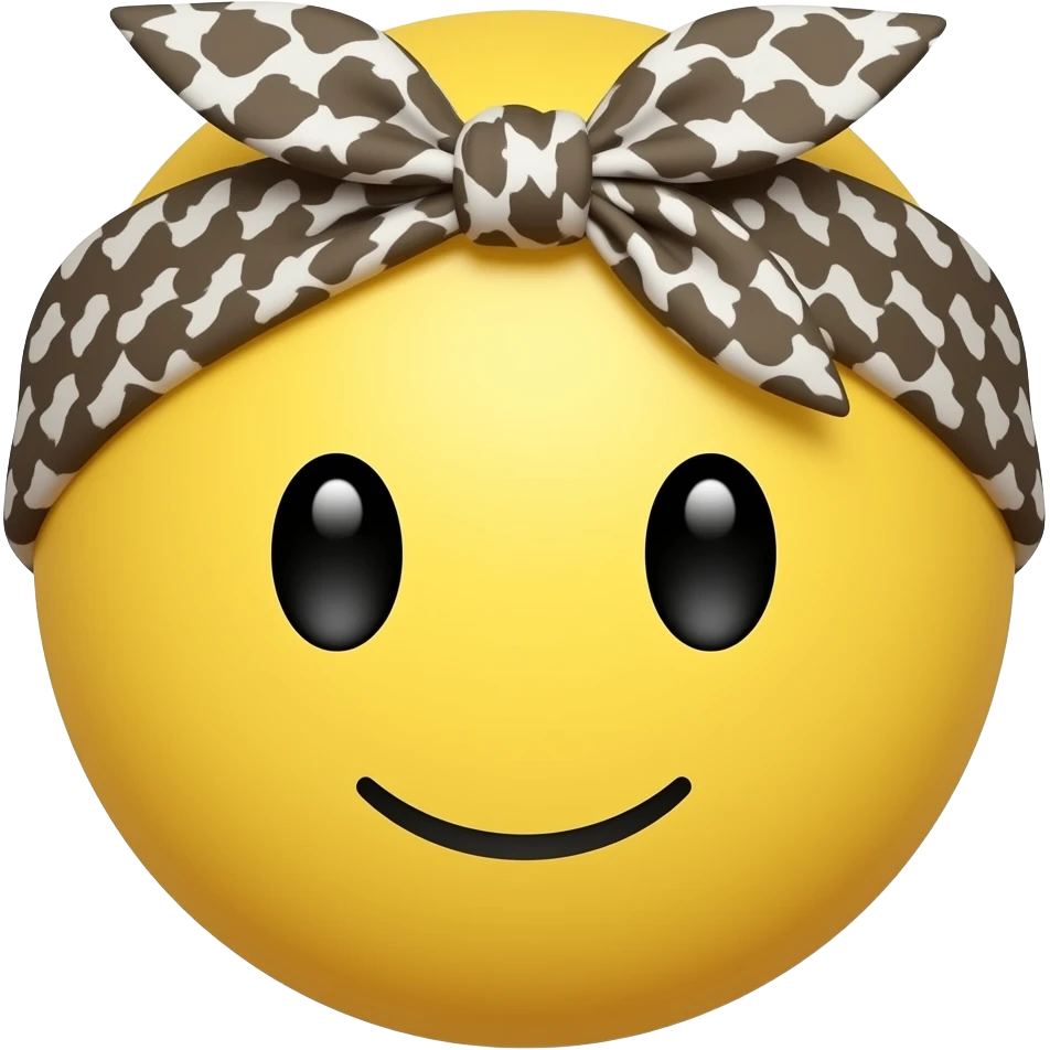 Yellow round glossy emoji with bandana emoji