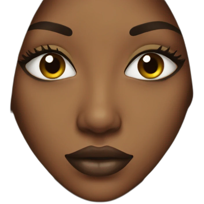 Black women lips long hair emoji