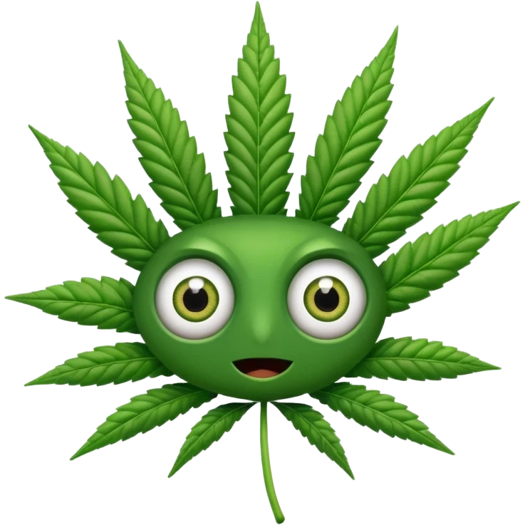 Marijuana leaf with eyes  emoji
