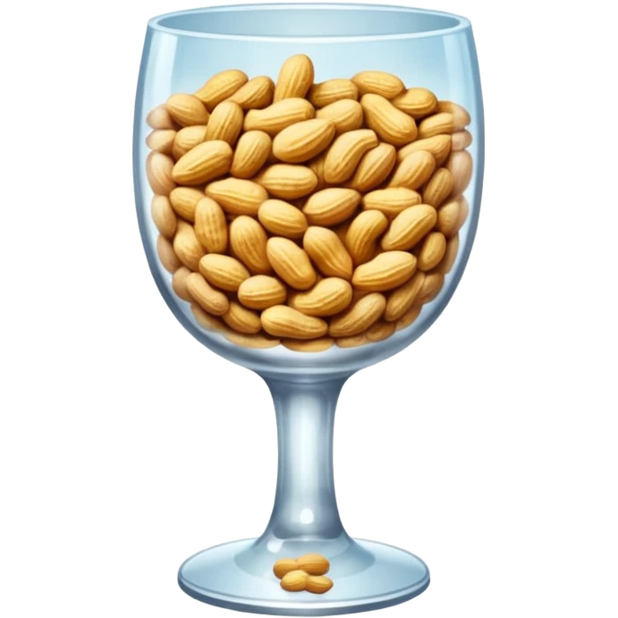 a crystal goblet filled with peanuts emoji