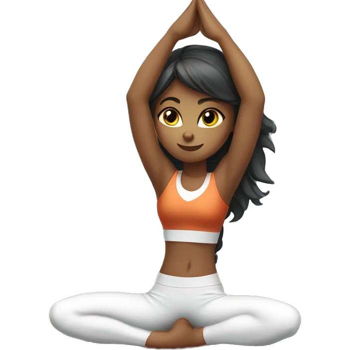 sporty cat girl in sport uniform doing yoga pose cat  emoji