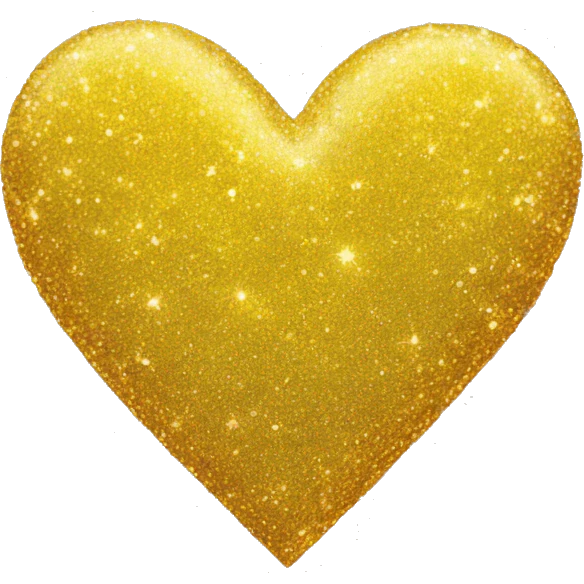 a yellow glitter heart emoji