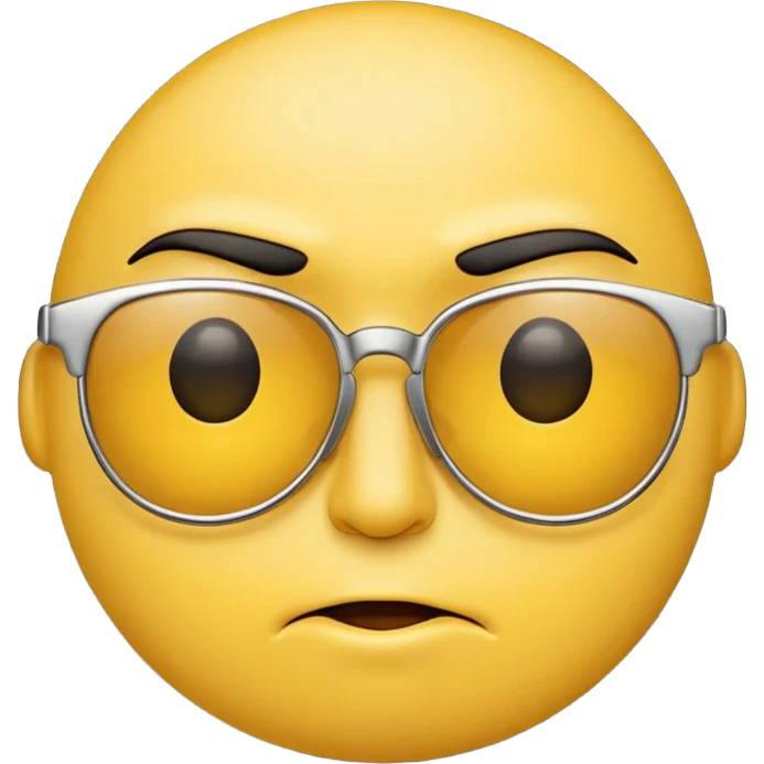 yellow face emoticon judging you over their sunglasses, one eyebrow raised, expressive emoji