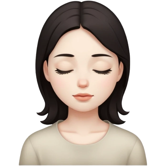 balancing girl with closed eyes and dark hair emoji