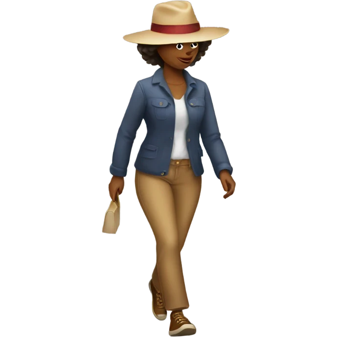 Woman with hat walking  emoji