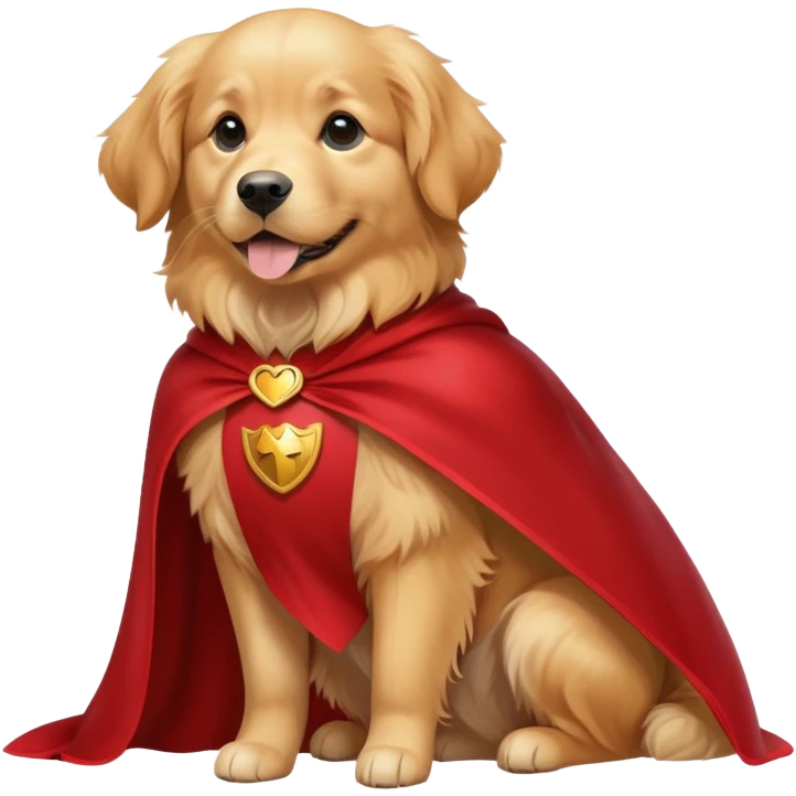 dog wearing s cape emoji