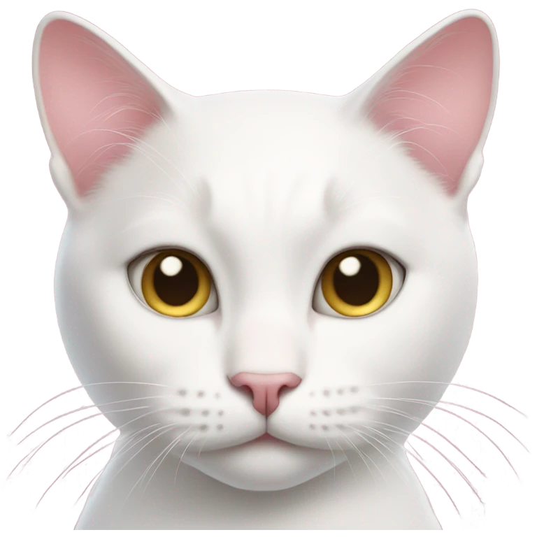 White cat wearing pink top hay emoji
