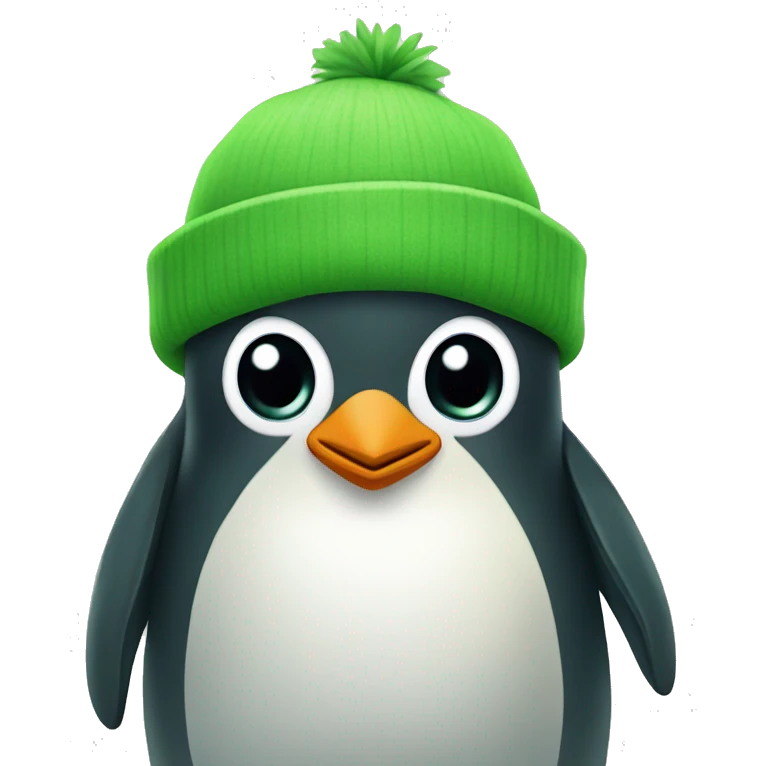 green friendly penguin emoji