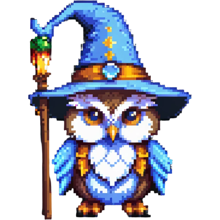 owl with a wizard hat emoji