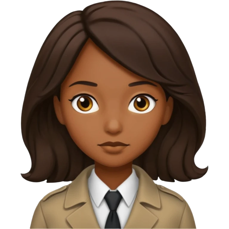 Generate 
1 detective she's white hair covered light eyes fair skin
1 detectective she's black NO HIJAB HAIR OUT BROWN skin  emoji