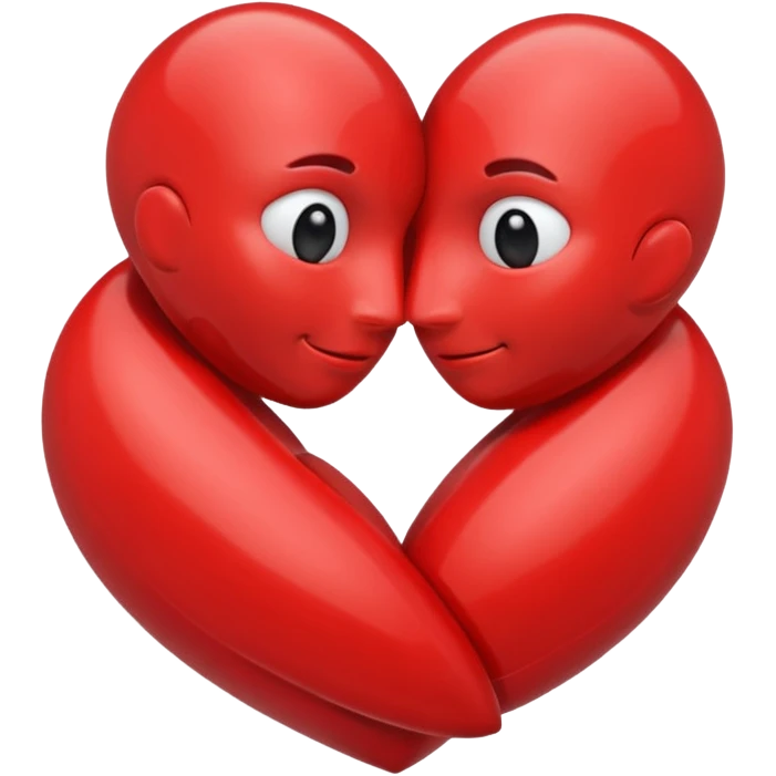 Deux coeur qui se font un calin  emoji