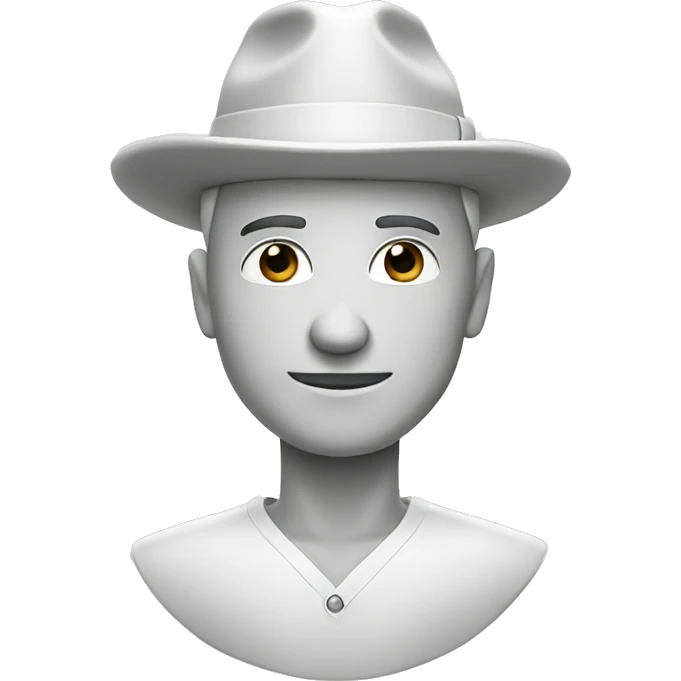 A guy wearing all white. His hat is pointy like a tree and is white  emoji