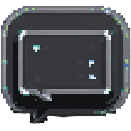 Grey chat bubble, messaging icon in pixel style emoji
