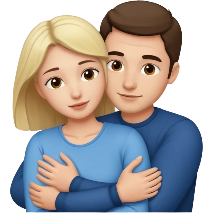 man hugging woman emoji