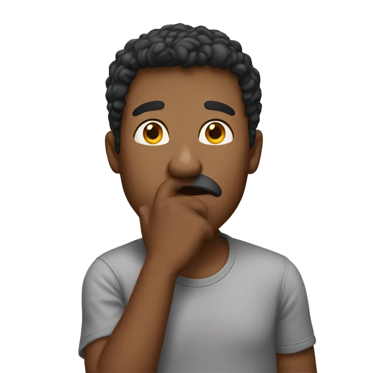 the guy put his hand over his mouth emoji