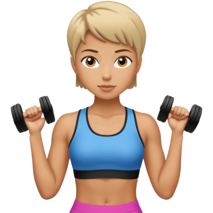gym girl with short hair  emoji