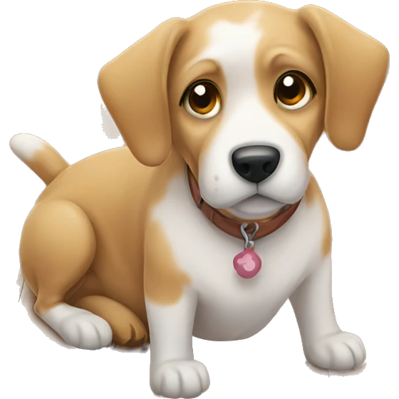dog on wooden floor emoji