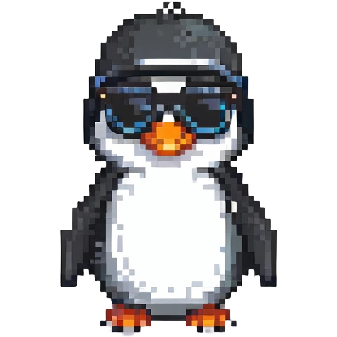 cool penguin with black shades emoji