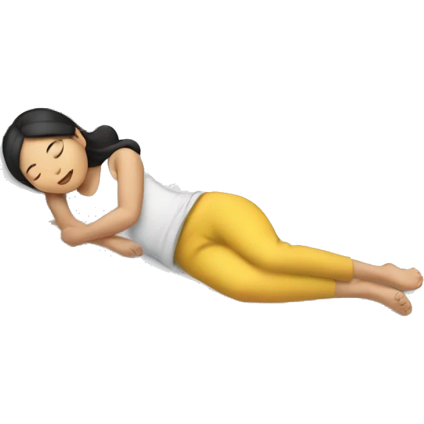 asian girl sleeping in the bed  emoji
