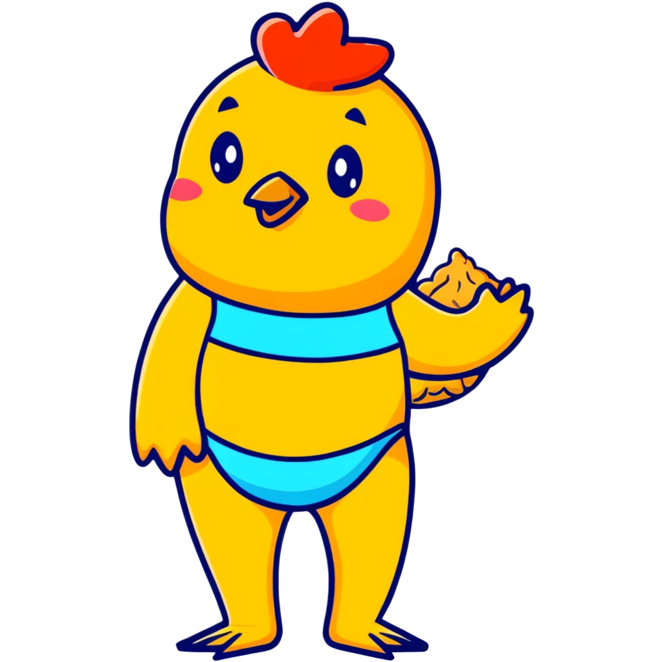 chicken nugget wearing a swimsuit emoji