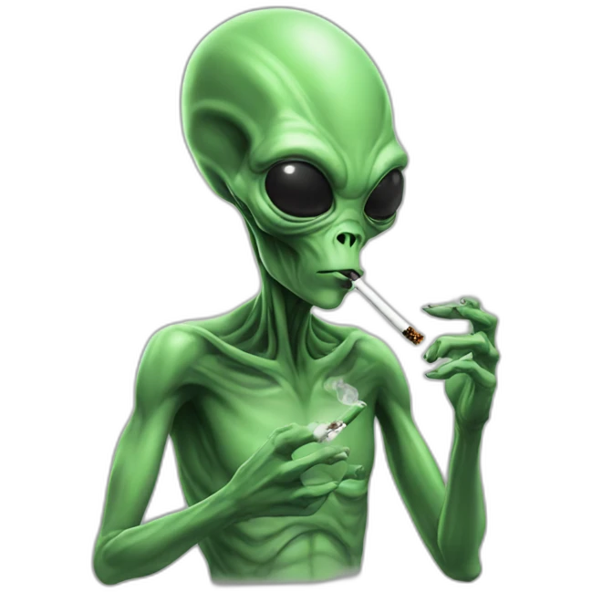 alien smoking emoji