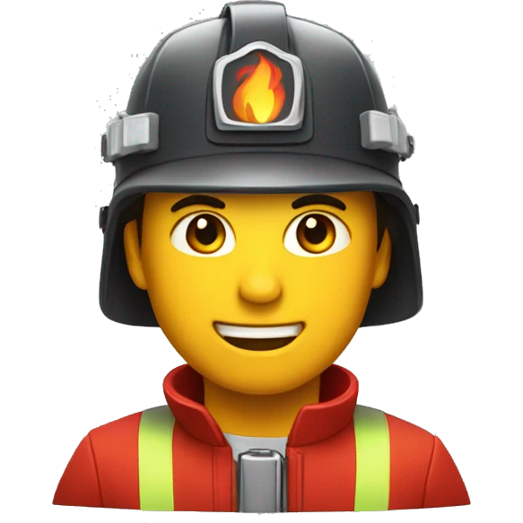 Pompier qui éteint un feu emoji