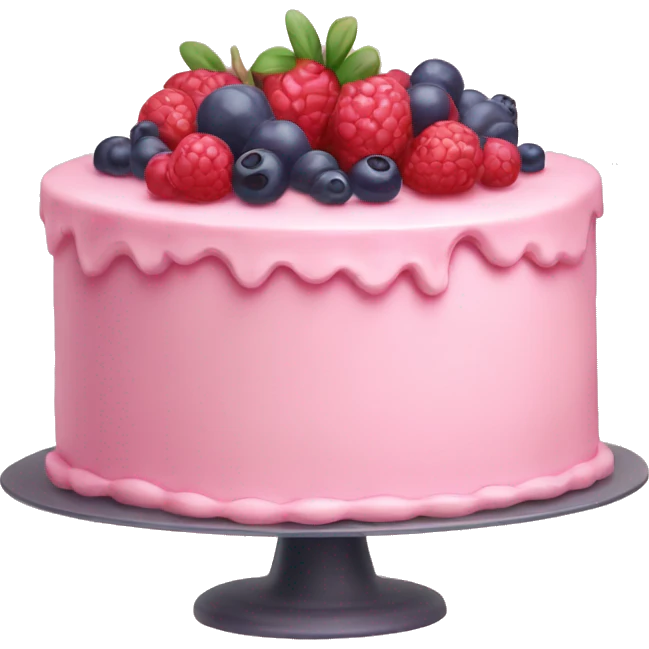 Pastel pink cake with berries  emoji