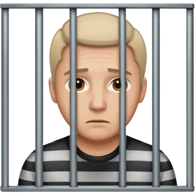 Jail emoji. A Person behind barrs emoji