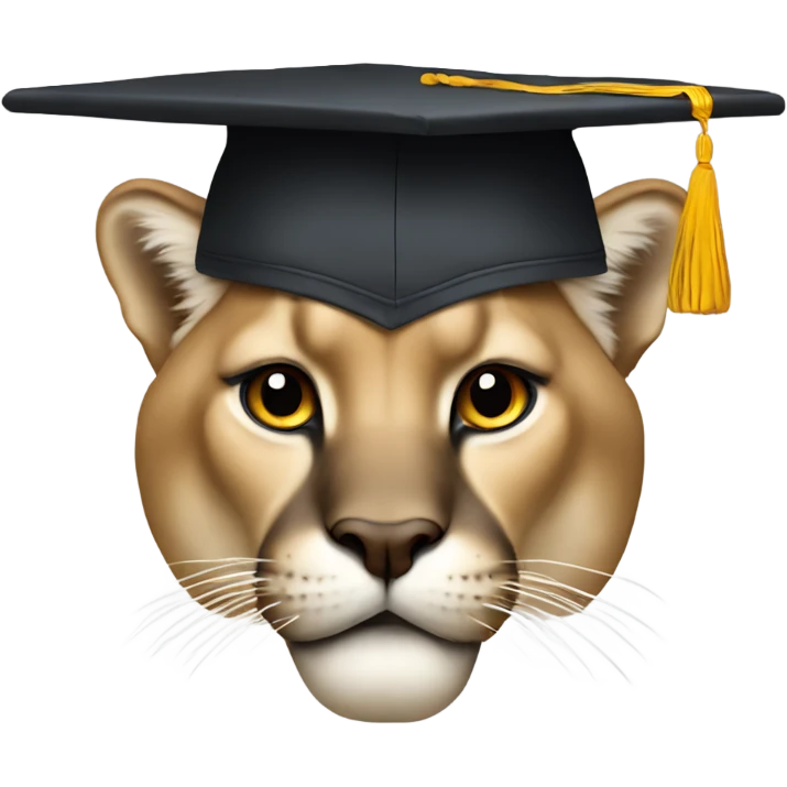 cougar with graduation hat on emoji