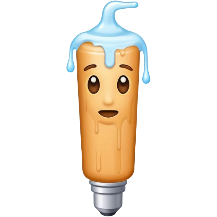 Veiny stick skin color with white liquid emoji