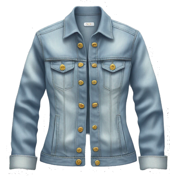 Hyper Realistic isolated open feminine light denim fashion jacket. emoji