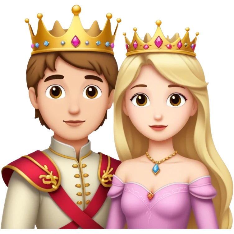 White Princess and prince love emoji