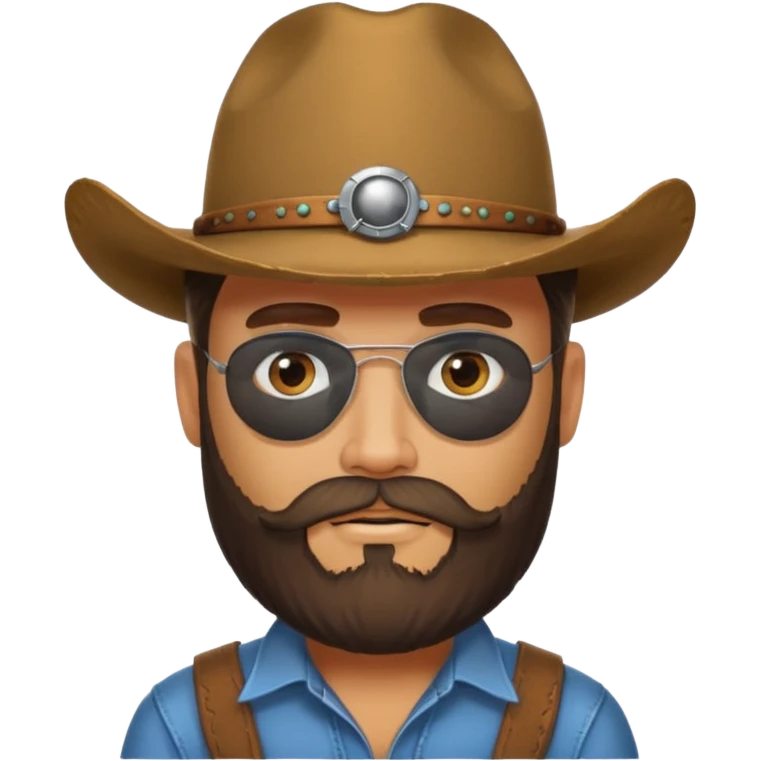 bearded cowboy with eyes patch emoji