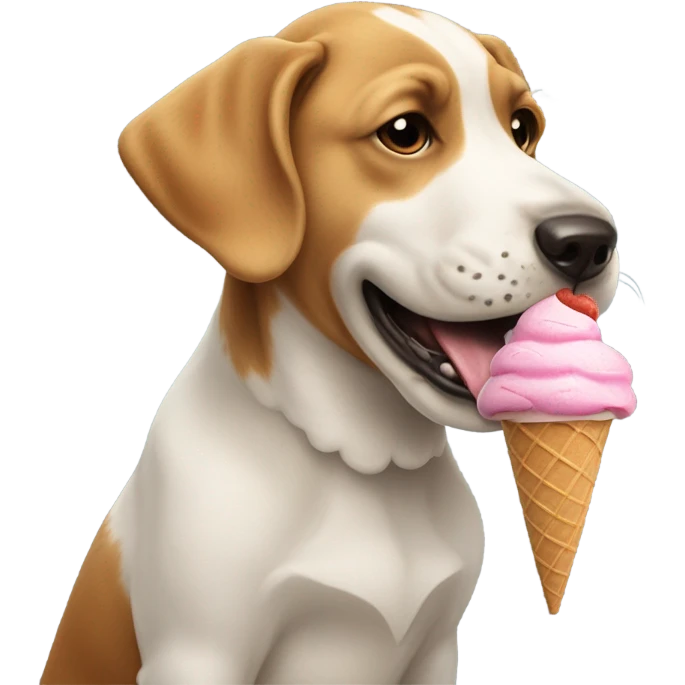 Dog eating ice cream emoji
