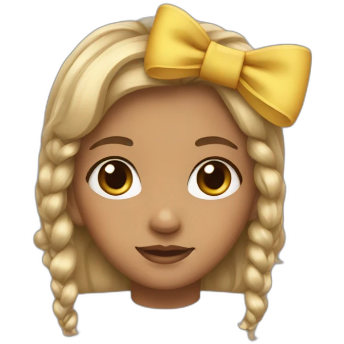 A girl with bows in her hair emoji