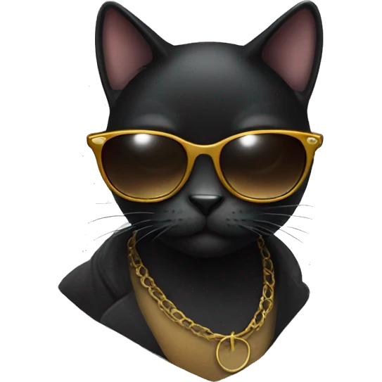 black cat with sunglasses emoji
