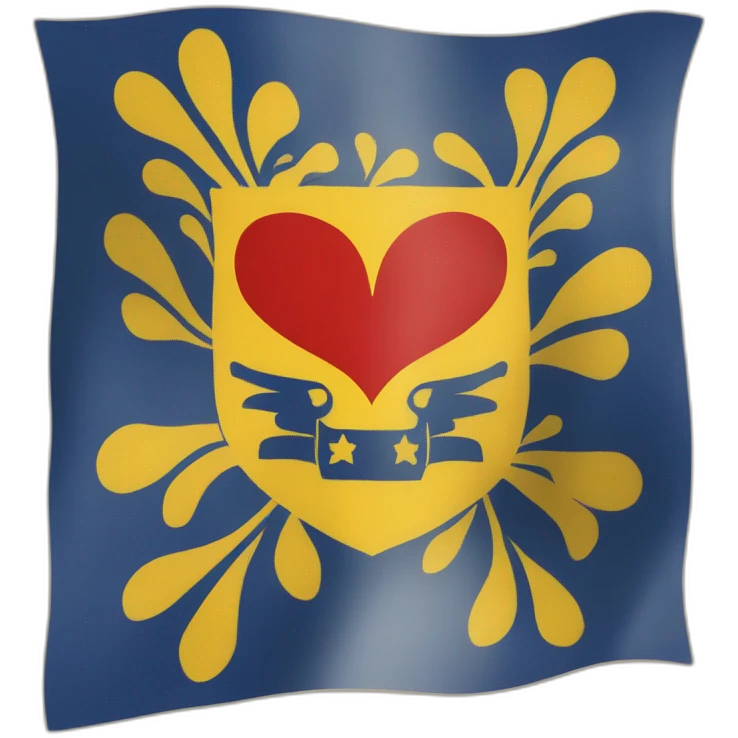 Drapeau Vendée coeur Vendéen emoji