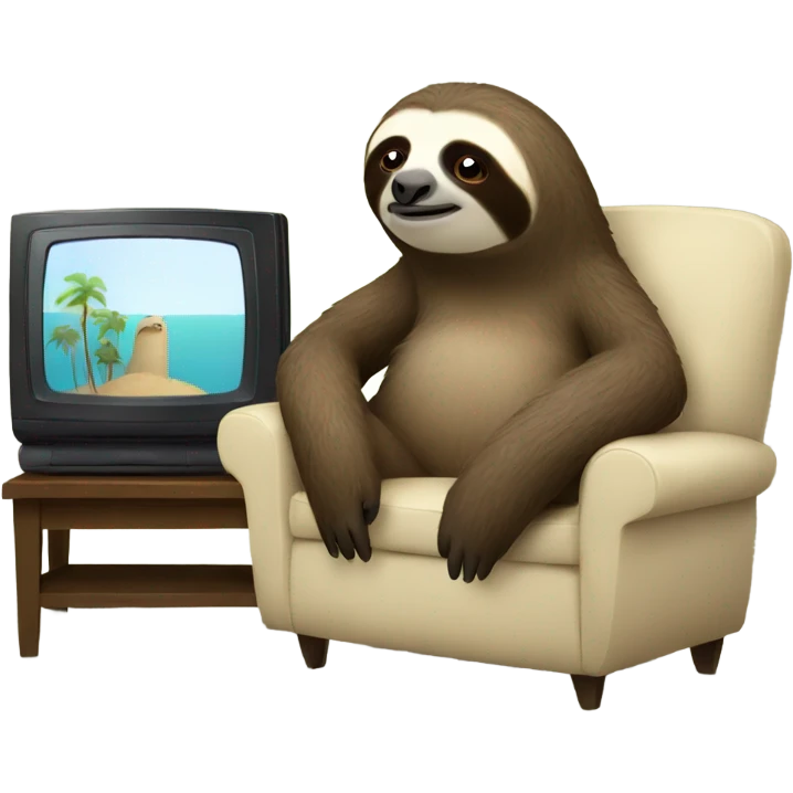 Sloth watching tv emoji