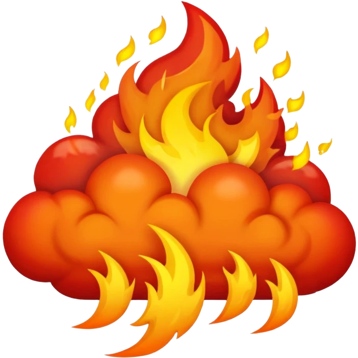 fire hitted by thunderstorm  emoji