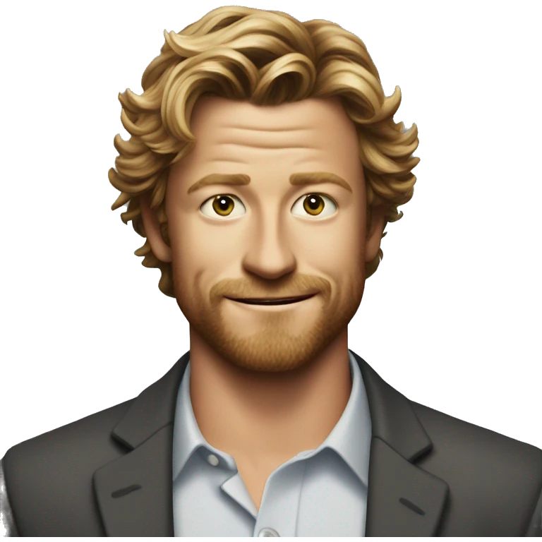Young Simon Baker with a beard emoji