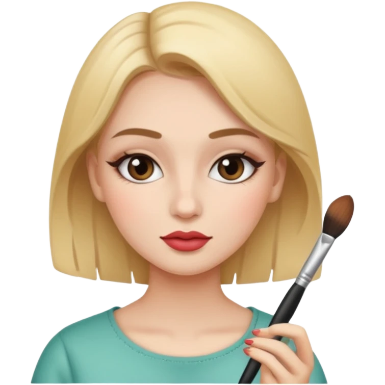 یک دختری که دارد ارایش می کند emoji